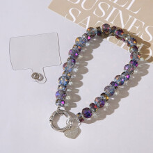 Crystal Beaded Phone Wrist Strap with Tether Tab Sparkling Cute Phone Charm Bracelet Strap for Women