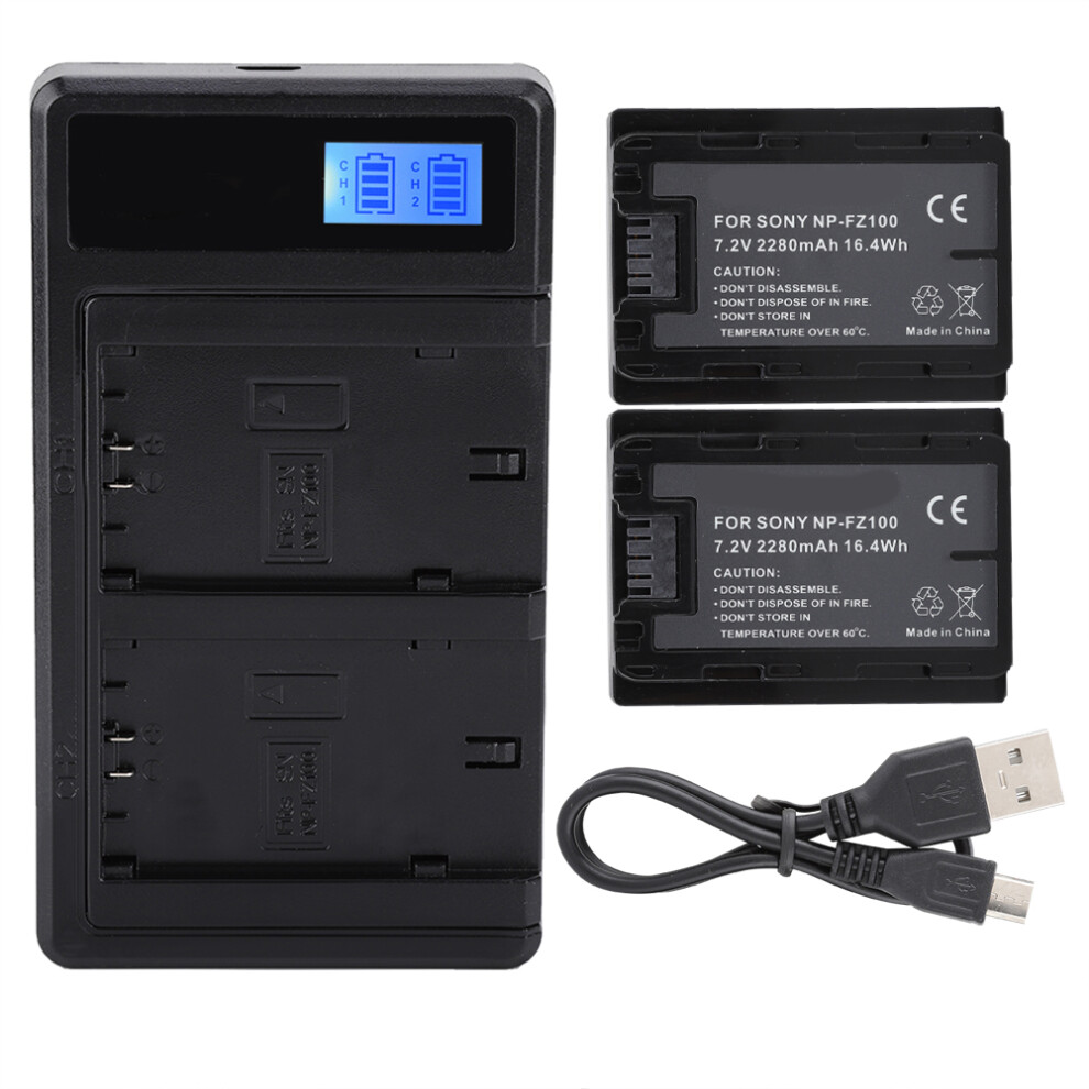 Smart LCD Design NP FZ100Battery Set Rechargeable Replacement Batteries for Sony A7S III A6600Versatile Charging Case Multiple Protection Efficient-image-OPC-PWNXR7X-NEW