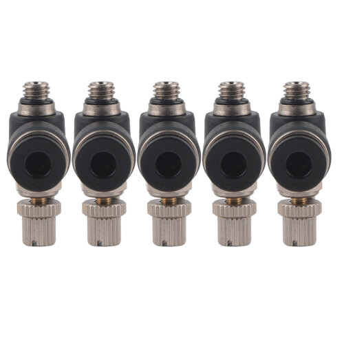 Pneumatic Air Flow Control Valve, L Type Right Angle Push to Connect Elbow Fitting with Precision Control Design, Universal Compatibility for