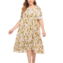 Breathable Cotton Sleepwear Dress Stylish Loose Fit Muumuu Nightgown With Pockets Unique Printed Design Flattering Silhouette For All Body Types