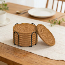 8-teiliges Set saugfähiger Getränkeuntersetzer mit Halter, 11 cm (4,3 Zoll) großes Couchtisch-Set für die Dekoration von Wohn- und