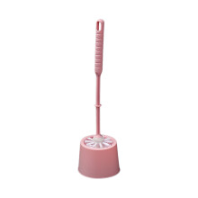 Ensemble ventouse et brosse pour WC – Fixation au sol/murale, poignée ergonomique, poils souples, rose – Compatible avec les toilettes standard