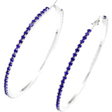 Rhinestone Big Hoop Earrings for Women – Elegant Sparkly Crystal CZ Dangle Drop, Compatible with Wedding, Prom & Party