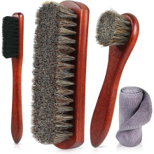 Shoe Brush Kit Premium Horsehair Microfiber Polish Dauber