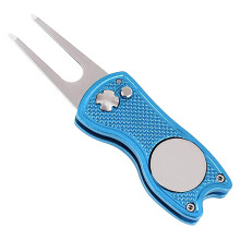 Golf Green Divot Repair Tool Golfbalmarker Puttingvork Groef Nieuwe Buitendecoratie Blauw