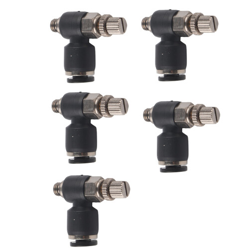 Pneumatic Air Flow Control Valve, L Type Right Angle Push to Connect Elbow Fitting with Precision Control Design, Universal Compatibility for 2