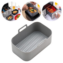 Reusable Silicone Fryer Basket Liner, BPA-Free, Non-Stick, Dishwasher Safe, Fits 5QT+ Air Fryers (19.5x12.5x7cm) – Compatible with parchment liners