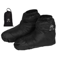 Down Slippers Socks Ultralight Thermal Boots Black L