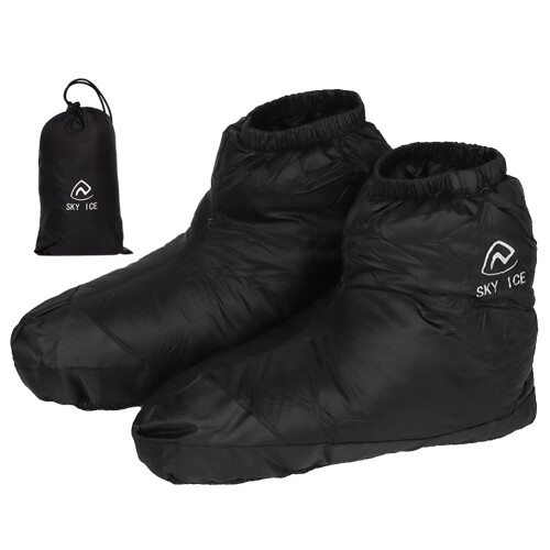 Down Slippers Socks Ultralight Thermal Boots Black L