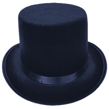 Sombrero de copa de mago para disfrazarse, sombrero de fiesta temático para hombre y mujer con ala enrollada, sombrero de copa de caballero,