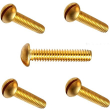 Sada okrúhlych skrutiek s drážkou, hardvér, mosadz #10-24X1/2", balenie 25 kusov, sada upevňovacích prvkov LS03955F