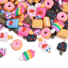 100pcs Handmade Food Polymer Clay Pendants Cute Dangle Charms Ornament 17~29mm