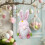Easter gnome doll bunny pink hanging decoration 1