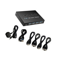 Universele USB3.0-switcherbox 4 computers bestuurt 4 apparaten
