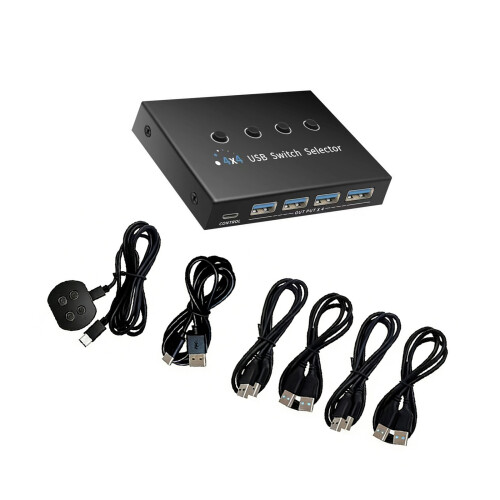 Universele USB3.0-switcherbox 4 computers bestuurt 4 apparaten