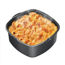 Ensemble d'accessoires pour friteuse à air chaud, paniers à gâteaux carrés de 18 cm, 19 cm et 20 cm, noirs