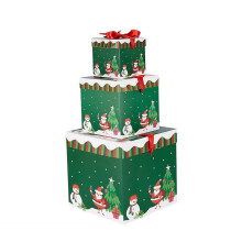 Christmas Decoration Gift Box Set of 3 - Stackable Holiday Gift Packaging Boxes for Tree Display, Window Scenes & Festive Ornaments