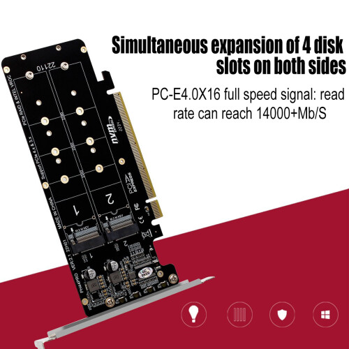 Module de support SSD M.2 NVMe pour usage professionnel, plateforme d'extension multi-systèmes compatible avec adaptateur SSD NVMe vers PCI-E, carte 2