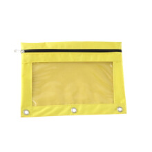 Oxford Cloth Pencil Case 3-Hole Zipper Binder Bag 2-Pack
