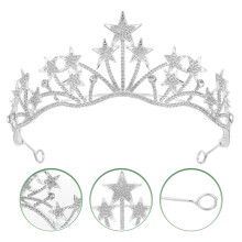 ETEREAUTY Bridal Accessories Ladies Crown Headdress for Bridesmaid in Silver 1Pcs