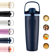 30 oz Insulated Stainless Steel Water Bottle with Handle & Straw, Double Wall Vacuum, BPA Free, Keeps Cold/Hot – Navy, Compatible with Standard Cup