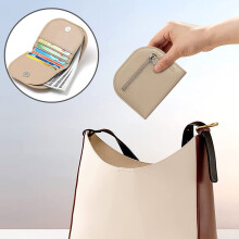 Small Leather Wallet for Women, Credit Card Wallet Coin change case, Bifold Mini Purse Ladies Credit Card Holder Pouch (Khaki)
