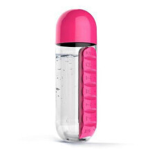 (Pink) Outdoor Water Cup Medicine Bottle Two-in-one Water Cup