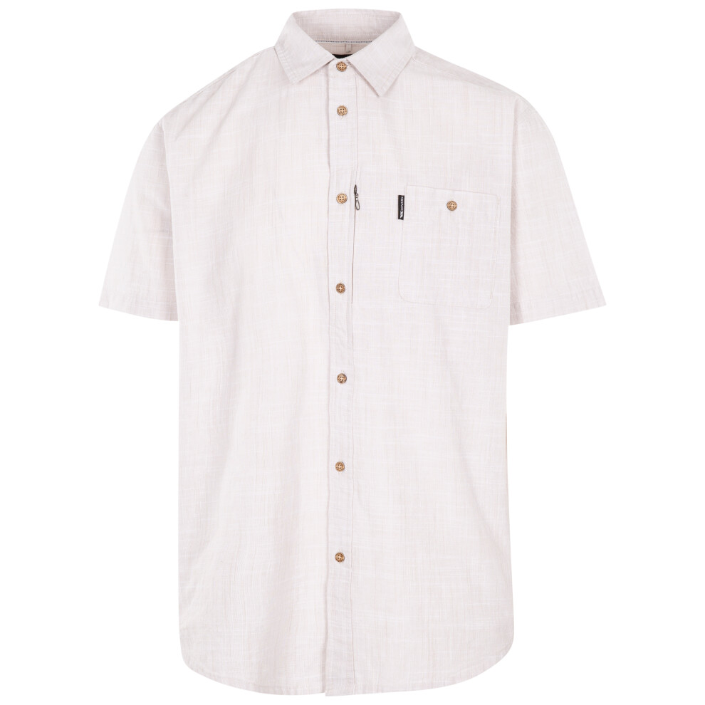 Trespass (L, Oatmilk) Mens Shirt Short Sleeve Basham