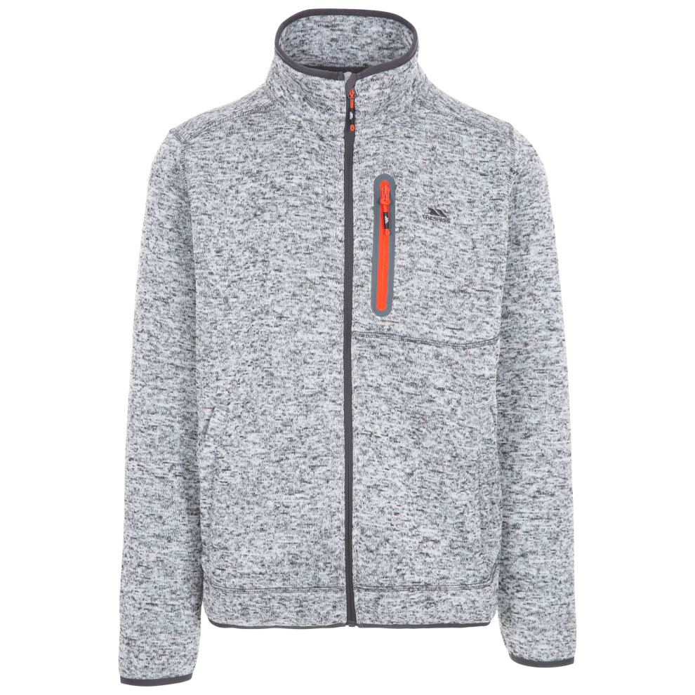 Trespass (L, Grey Marl) Mens 3 Zip Pockets Fleece - Bingham