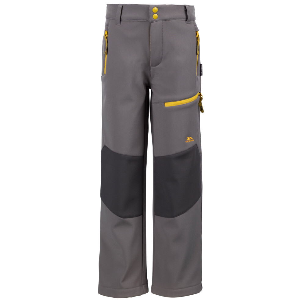 Trespass (7-8 Years, Storm Grey/Sulphur) Kids Waterproof Walking Trousers Hurry