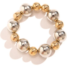 Statement Gold Beaded Bracelets for Women Strand Tarnish Chunky Dainty Link Stackable Beads ball Bracelet