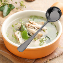 Karymi Stainless Steel Soup & Serving Spoon Set – Flat Bottom, Round Head, Ergonomic Handle, Dishwasher Safe, Silver Polished Finish