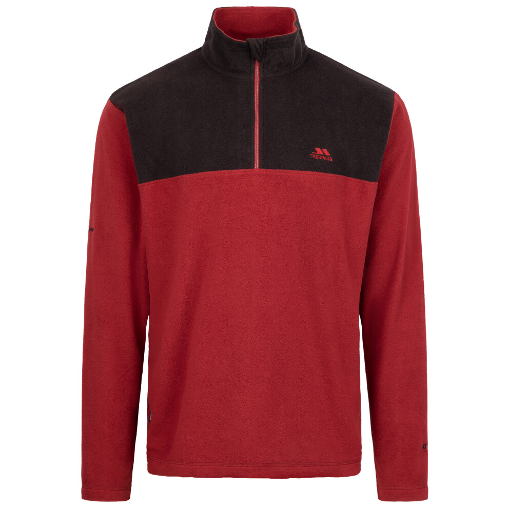 Trespass (L, Merlot) Men's 1/2 Zip Neck Fleece - Curtiston