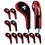 (Red) 12 Pcs Golf Club Head Iron Covers Zippered Neoprene Protective Portable Durable Tool 1