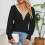 Stilvoller Spitzenpullover mit V-Ausschnitt, lässiger, einfarbiger Spitzenpullover mit V-Ausschnitt, schicker und charismatischer Look, leicht zu 3