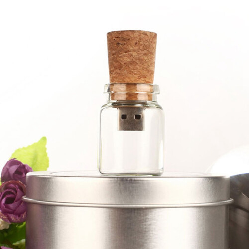 Portable Flash Drive With Wooden Finish Floating Bottle Design High Speed USB Interface Creative Data Storage Stable Performance Plug And Play For 1