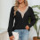 Stilvoller Spitzenpullover mit V-Ausschnitt, lässiger, einfarbiger Spitzenpullover mit V-Ausschnitt, schicker und charismatischer Look, leicht zu 4