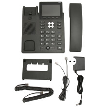 VoIP-bureautoestel met multitouch-bediening, ingebouwde dual-band wifi, 3,5-inch HD-kleurenscherm en volledig toetsenbord, PoE-voeding.