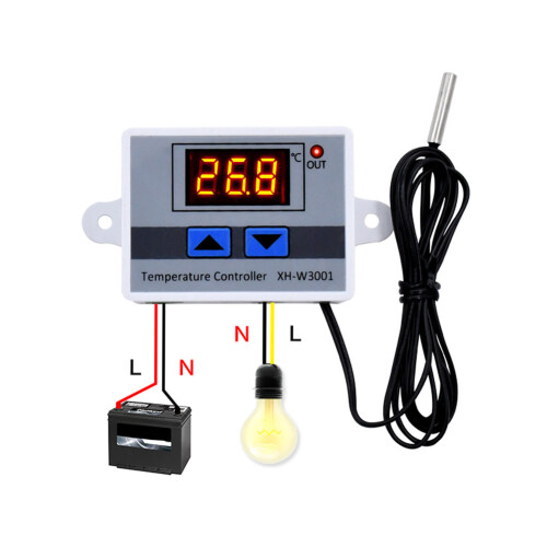 Stable Performance Digital Thermostat Switch Anti-interference Ability LED Temperature Display with Sensitive Sensor Probe High Accuracy Waterproof 1