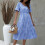 Αέρινα Φορέματα για Γυναικεία Casual Swing Plaid Midi Ψηλόμεσο Κοντό Μανίκι σε Γραμμή Α Gingham 2