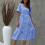 Αέρινα Φορέματα για Γυναικεία Casual Swing Plaid Midi Ψηλόμεσο Κοντό Μανίκι σε Γραμμή Α Gingham 3