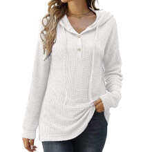 Lässige Damen-Hoodies für den Alltag: Oversize-Sweatshirt, Henley-Shirt, V-Ausschnitt, Langarmshirt mit Kängurutasche, Kapuze mit Kordelzug und