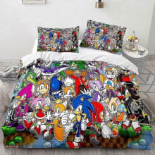 (Super King 260x220cm, 4) Anime series 3D digital printing basketball series down and brushed bedding three-piece set