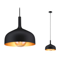 Paulmann pendant luminaires Embla II E27 black, gold metal, metal 77062