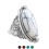 Boho Knuckle Ring Vintage Oval Turquoise Silver Plated 2
