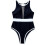 Γυναικείο μαγιό Rash Guard με σχέδιο κοψίματος και προστασία από τον ήλιο, ολόσωμο 1