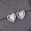 CZ Heart Stud Earrings White Gold Plated 10mm 3