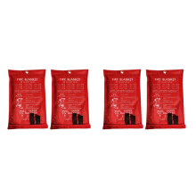 4PCS Emergency Fire Blanket, Fire Blanket, Fire Suppression Blanket for Kitchen, Grill, Fireplace (39.4Inch x 39.4Inch)