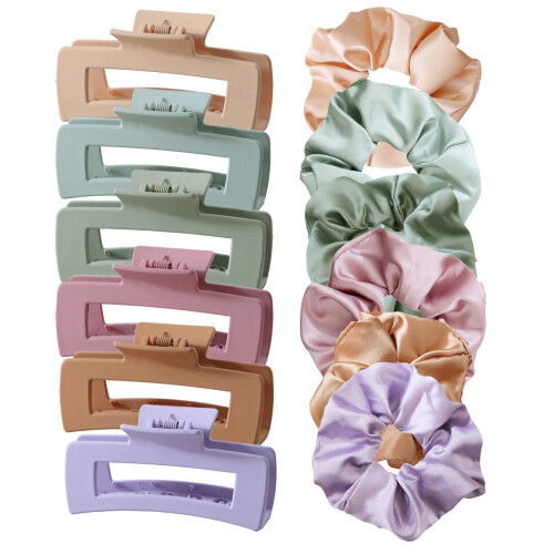 Hair Claw Clips Set Matte Non-Slip 12 Pack 1