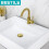 Bathroom Sink Drain Stopper, Push Pop Up Drain with Overflow, Brushed Gold 2